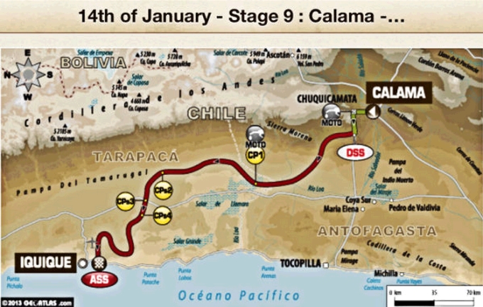 Dakar etappe 9: van Calama naar Iquique